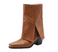 2026 Donne Autunno e Inverno Stivali Da Donna Pantaloni Camminare Escursionismo Facile Pulire Camoscio Freddo Country Walk Over The Knee Stretch Tacco Alto, Giallo, 39 EU