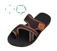 2026 Donne Estate Moda Panno Infradito Outdoor Casual Confortevole Spiaggia Pantofole, Caff, 37.5 EU