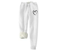 2026 Donne Inverno Tinta Unita Pile Grandi Dimensioni Pantaloni Casual Harun Leggings, bianco, M