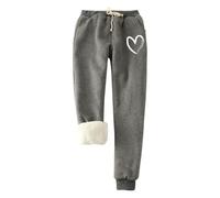 2026 Donne Inverno Tinta Unita Pile Grandi Dimensioni Pantaloni Casual Harun Leggings, Grigio, XL