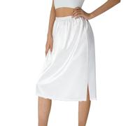 2026 Donne Mezza Scivola Sotto Il Vestito Orlo In Pizzo Elastico In Vita Sottogonna Sottogonna Al Ginocchio Estensore Gonna Midi Per Abiti Gonne A Righe Nero, bianco, XXL