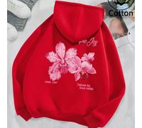 2026 E Selvaggio E Morbido Maglione Imbottito Con Cappuccio Questo Maglione Imbottito Colore Base Assolutamente Nero Puro, Stampa Orchidea Rosa Sul Retro Super Assoluta, "Scatena La Bestia Dentro" Tes