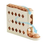 2026 Egg Holder for Fridge, Automatic Rolling Egg Dispenser Organizer No Assembly Required Easy Access Save Refrigerator Space And Prevent Eggs from Breaking Holds Up to 30 Eggs (1pcs Yellow)