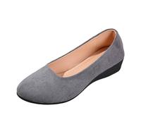 2026 Elegante scarpe casual da donna per l'uso quotidiano. Design confortevole in pelle scamosciata con pizzo chiuso e zeppa. Perfetto per ogni stagione, si adatta a jeans o pantaloni casual., grigio