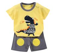2026 - Estate ragazzi e ragazze a maniche corte Set di magliette a maniche corte per bambini e ragazze, pantaloncini a maniche corte, set di due pezzi, abbigliamento per bambini, g, 3-4 Anni