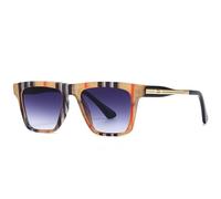 2026 Fashion Square Sonnenbrille Frauen Trendy Gradient Shades UV400 M?nner Cat Eye Sonnenbrille, Teestreifen Grau, Taglia unica
