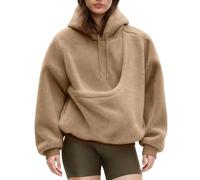 2026 Felpa con Cappuccio Donna con Grande Tasca Maniche Lunghe con Tasca Canguro Casual per Piccoli Animali, Felpa Canguro Cane Gatto Porta Animali Trasportino Pochette, cachi., S