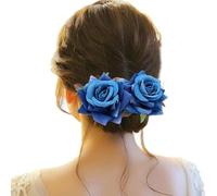 2026 Fermagli per capelli da sposa per ragazze Fiore per capelli per donne copricapo da sposa per capelli da sposa per capelli da spose accessori per capelli per fermagli per capelli da donna (Blue