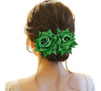 2026 Fermagli per capelli per ragazze Fiore Fermagli per capelli per donne Copricapo da sposa per matrimonio Fiore per capelli copricapo per spose Accessori per capelli per le signore (Green One Si