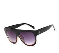 2026 Flat top occhiali da sole oversize per le donne donne grandi cornici UV400 Cat Eye occhiali da sole, Nero grigio, Taglia unica