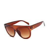 2026 Flat top occhiali da sole oversize per le donne donne grandi cornici UV400 Cat Eye occhiali da sole, Tè, Taglia unica
