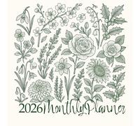 2026 Floral Illustration Monthly Planner & Coloring Book