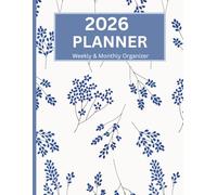 2026 Floral Planner, Weekly & Monthly Organizer, Daily Planner with Notes Pages for School, Work & Productivity (8.5 x 11 in, Blue Floral) Top highlights