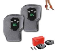 2026 Foot Renew Triple Method Massager - 3-in-1 Cordless Heated Ankle Wrap, Portable Feet Massager for Neuropathy Customizable Massage with 3 Vibration Modes and 5 Heat Leavels (Grey*2pcs)