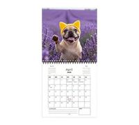 2026 French Bulldog Calendar - Monthly Planner with Thick Paper and Note Sections for Academic, Home, or Office Use, Durable 12-Month Organizer for Students Teachers, Family, Christmas and New Year