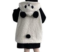 2026 Giacche da donna soprabito ispessito leopardato stampato caldo inverno aperto davanti foderato in pile con cappuccio cappotto giacca Outwear, A, XXL