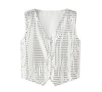 2026 gilet da uomo slim fit business matrimonio canotta senza maniche gilet america, bianco, S
