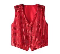 2026 gilet da uomo slim fit business matrimonio canotta senza maniche gilet america, Colore: rosso, S
