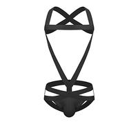 2026 glutei da uomo, doppio tanga, cotone, perizoma bondage, biancheria intima stretta, Nero , XXL