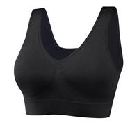 2026 - Grande biancheria intima senza anello d'acciaio, reggiseno sottile, intimo sportivo yoga, nessun legame Il mio carrello Visualizza, Nero , 3XL