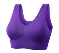 2026 - Grande biancheria intima senza anello d'acciaio, reggiseno sottile, intimo sportivo yoga, nessun legame Il mio carrello Visualizza, Viola scuro, 5XL