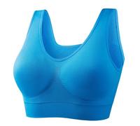 2026 - Grande biancheria intima senza anello d'acciaio, reggiseno sottile, intimo sportivo yoga, nessun legame Il mio carrello Visualizza, Blu, XXL
