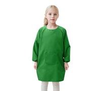 2026 - Grembiule corto arte per bambini con tasca per bambini, grembiuli da pittura, camice a maniche lunghe Giacche fantasia da donna, verde, 8-12 Jahre