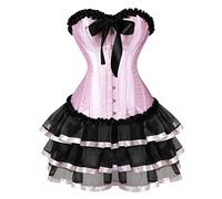2026 Halloween Natale Cosplay Abito da donna Pavimento Cosplay Medievale Lunghezza Delle Donne Gotico Pizzo Shapwear Regency Fancy, rosa, L