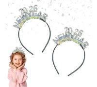 2026 Happy New Year Headband, 2026 Forniture di festa di Capodanno, Accessori per capelli di Capodanno, Sparklers Glitter Fuochi d'artificio Headband Accessori di Capodan-no per festa di Natale