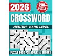 2026 Hard Crossword Puzzle Book for Adults and Seniors: 200+ Relaxing Large Print Crosswords with Solutions ,Fun Brain Games for Adults & Seniors