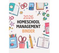 2026 Homeschool Managment Biner: Weekly and Monthly Academic Lesson Plan Book, Student Progress Tracker & Reading Log, Large 8.5x11 Organizer with School Supplies Doodle Design