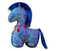 2026 Horse Mascot Doll, Lunar New Year Plush - Festive Ornament For Home Display | Satin Fabric With PP Cotton Filling, Soft Animal Figure, Seasonal Decoration Toy For Bedroom Travel Gift