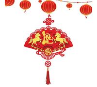 2026 Horse Year Ornament, Vietnamese Lunar New Year Pendant, Flat Display Decoration, Primavera Festival Accent, Elegant Home Decor for Living Room Bedroom Entryway, 17,72 x 15,75 pollici