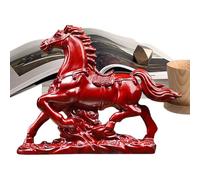 2026 Horse Year Wealth Success Decor - Solid Wood Sculpture | Handcrafted Artistic Pony Ornament, Statua animale per la moderna Home Office Desktop Library Cabinet Shelf Display e Traditional New
