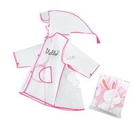 2026 - Impermeabile per bambini Ragazzi Ragazzi Ragazze Cartoon Coniglio Modello Eva Trasparente Poncho Con Cappello Moda Trasparente Orologio Ragazzo 7 Anni Impermeabile, Colore: rosa., 12-18 Mesi
