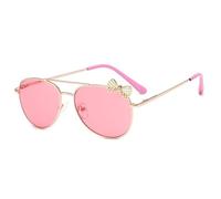 2026 Kinder Sonnenbrillen mit Metallrahmen, modische Sonnenbrille für M?dchen, für den Au?enbereich, Fahrradbrille, Party-Brille, Fotografie-Zubeh?r, Pink, Taglia unica