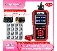 2026 KONNWEI KW851 Scanner Diagnostico Auto OBD2, Reset Luce Servizio Olio, Lettura e Cancellazione Codici, Tester Sensore O2, Strumento Diagnostico I/M
