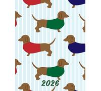 2026: Large Monthly Calendar Planner - Dachshund Dog Pattern