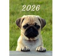2026: Large Monthly Calendar Planner - Pug Dog