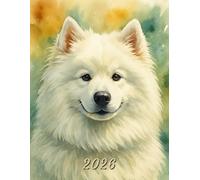 2026: Large Monthly Calendar Planner - Watercolor Samoyed Dog