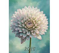 2026: Large Monthly Calendar Planner - With Adult Coloring Pages of Flowers