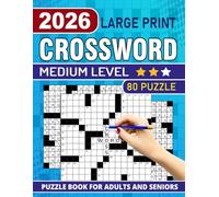 2026 Large Print Medium Crossword Puzzle Book for Adults & Seniors