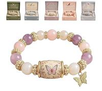2026 Limited Edition Bluebird Blessings Bracelet with Gift Box, Hummingbird Butterfly Blessing Bracelet, Inspirational Bird Charm Bracelets, Elastic Stretch Beaded Bracelets for Women (#B)