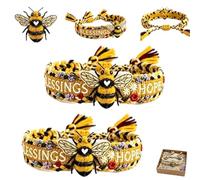 2026 Limited Edition Handmade Honey Bee Woven Bracelet,Adjustable Blessings & Hope Handmade Honey Bee Woven Bracelet,Boho Inspirational Wristband Bee for Mom,Sisters,Friends and Bee Lovers (2)