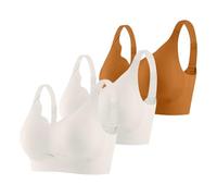 2026 Lingerie da donna senza cuciture Comfort Bra Set 3 pezzi Supporto regolabile Sport per il tempo libero a casa e allenamento per tutte le stagioni usura, Beige1., XXL