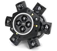 2026 - Luce atmosferica a LED, 150 W, 6 bracci rotanti, 0 - 100% dimmerazione, laser/stroboscopica, supporto remoto e audio attivato per DJ, bande, bar, spettacolo laser (nero)