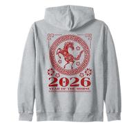 2026 Lunar New Year Fire Horse Felpa con Cappuccio