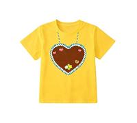 2026 - Maglietta a maniche corte con scollo rotondo, per bambini, uso quotidiano, campeggio, outdoor, versatile, giallo., 8-9 Anni