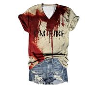 2026 - Maglietta da donna con scollo e maniche corte, Halloween, stampa di lettere I miei ordini Visualizza account, Nero , 4XL