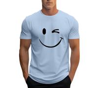 2026 - Maglietta da uomo casual con maniche corte girocollo design, confortevole, elastica, per tutti i giorni, per la primavera estate T Shirt bodybuilding uomo, Azzurro, 3XL